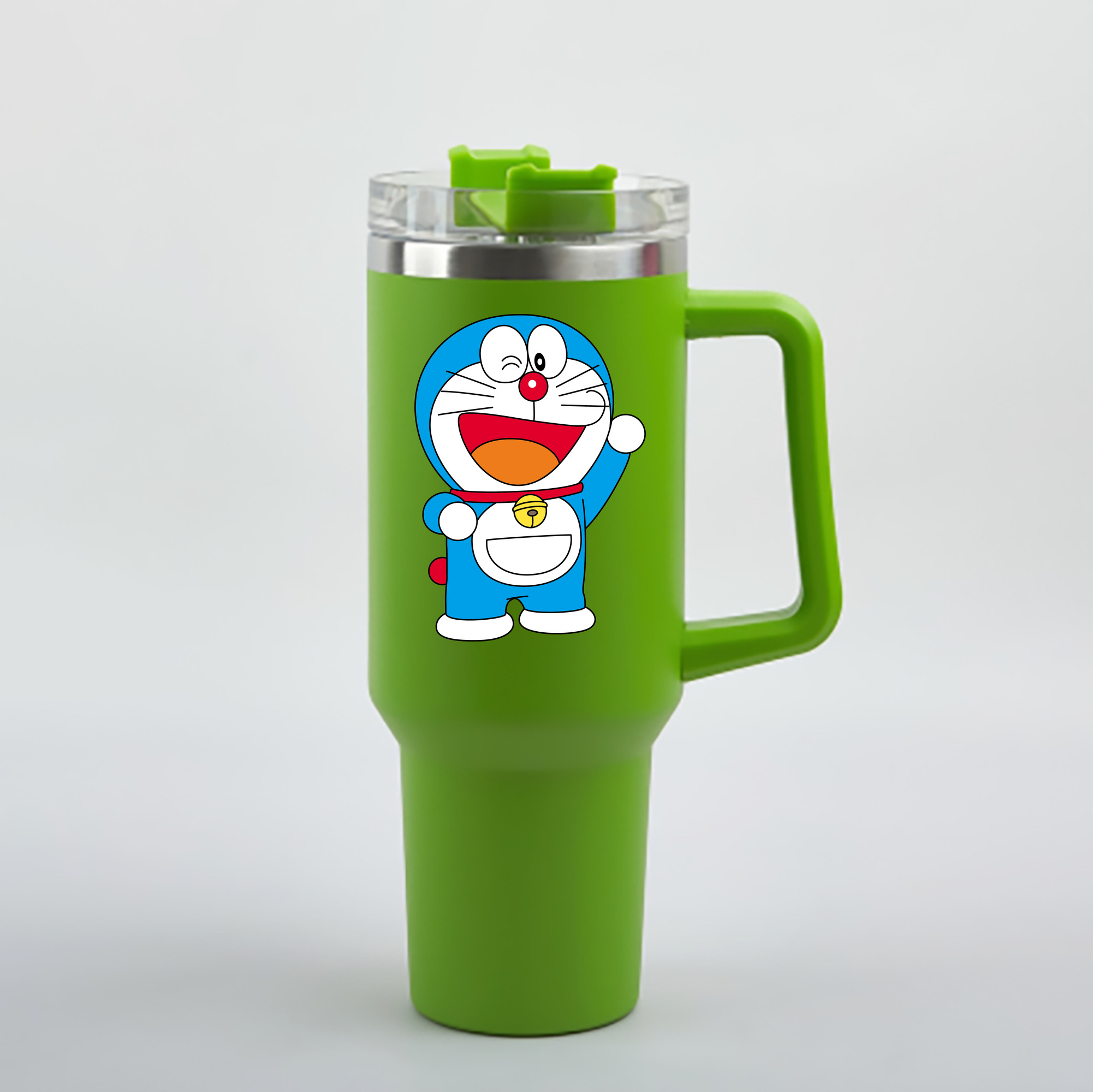 （画像用） ドラえもん Doraemon 1200mL車用タンブラー - クリスタルステッカー（プラスチックストロー付き）